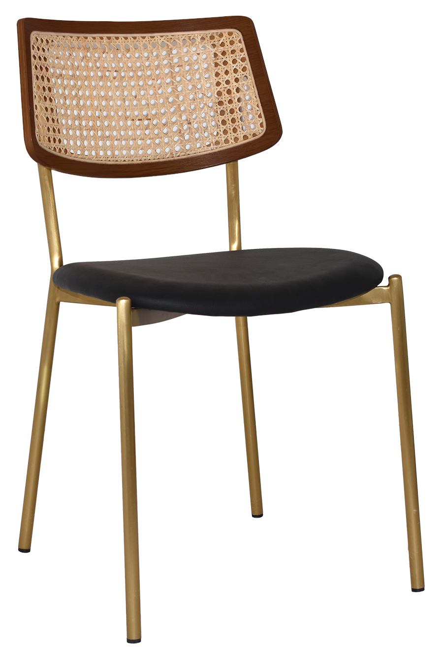 Chair Texas Brass - Rattan Light Walnut - Vinyl Black