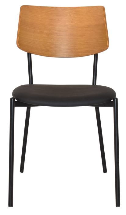 Chair Texas Black - Light Oak - Vinyl Black