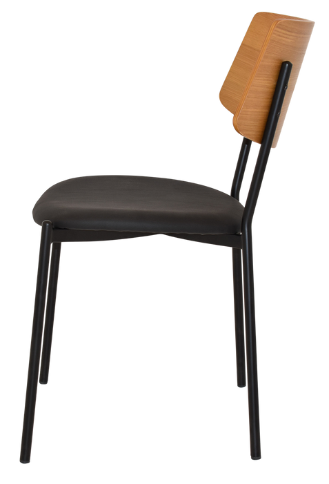 Chair Texas Black - Light Oak - Vinyl Black