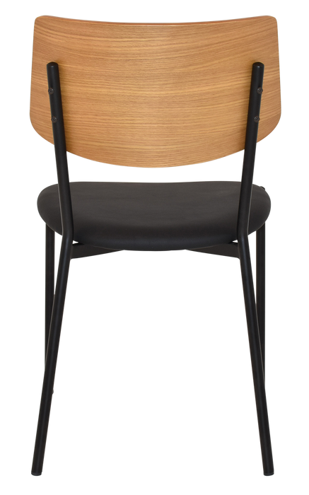 Chair Texas Black - Light Oak - Vinyl Black