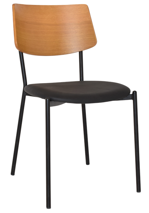 Chair Texas Black - Light Oak - Vinyl Black