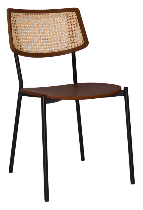 Chair Texas Black - Rattan Light Walnut