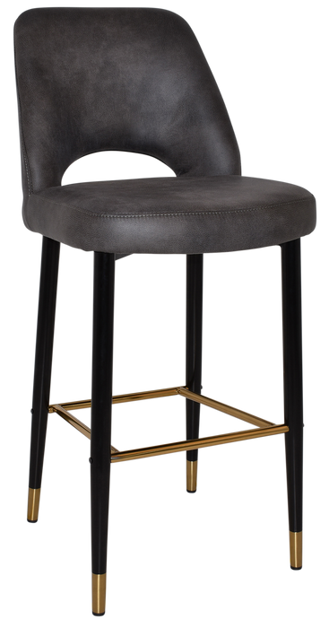 Stool Albury Side 750 Metal Black Brass