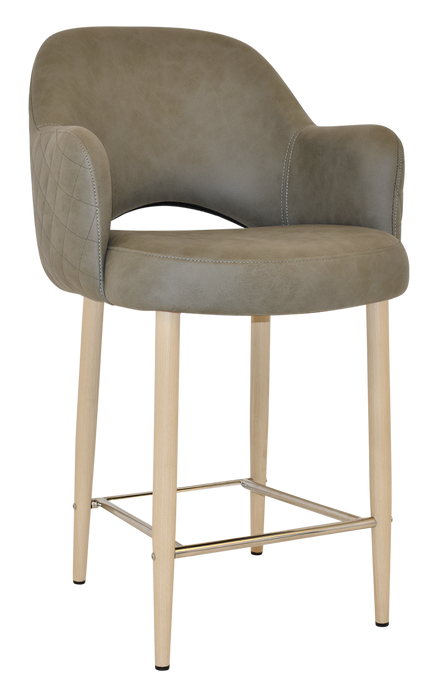 Stool Albury Arm 650 Metal Birch - Pelle/Benito