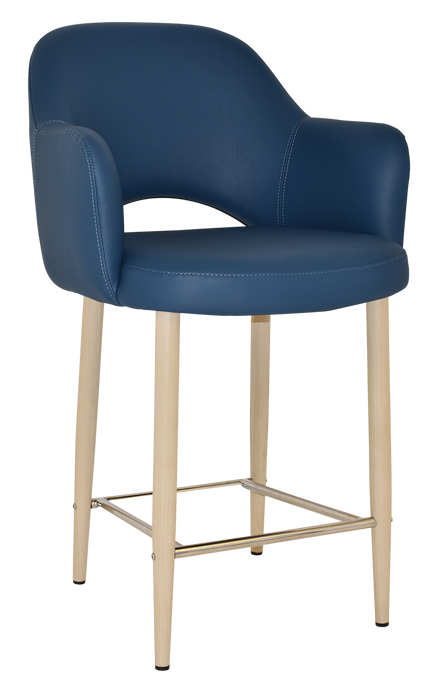 Stool Albury Arm 650 Metal Birch - Vinyl