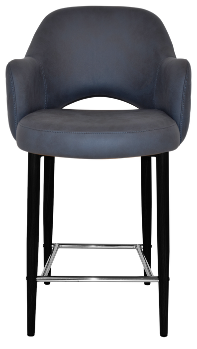 Stool Albury Arm 650 Metal Black - Pelle/Benito