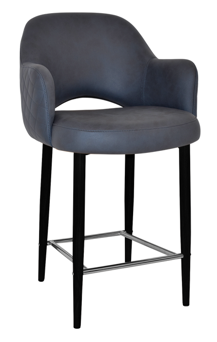 Stool Albury Arm 650 Metal Black - Pelle/Benito