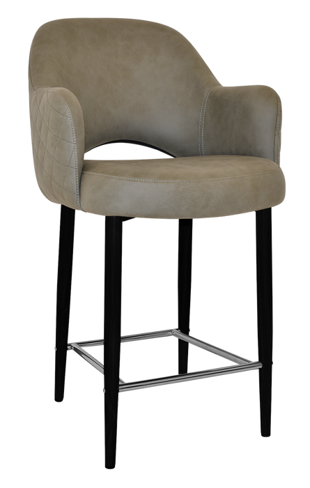 Stool Albury Arm 650 Metal Black - Pelle/Benito