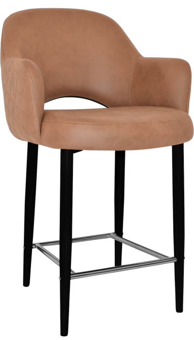 Stool Albury Arm 650 Metal Black - Pelle/Benito