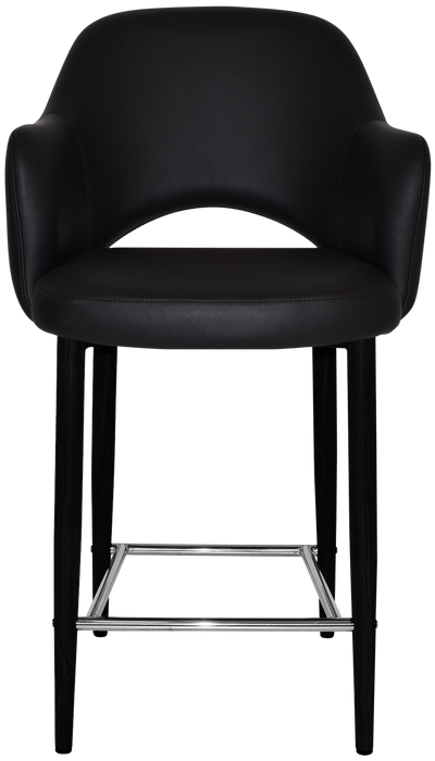 Stool Albury Arm 650 Metal Black - Vinyl