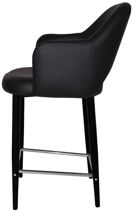 Stool Albury Arm 650 Metal Black - Vinyl