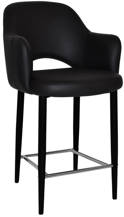 Stool Albury Arm 650 Metal Black - Vinyl