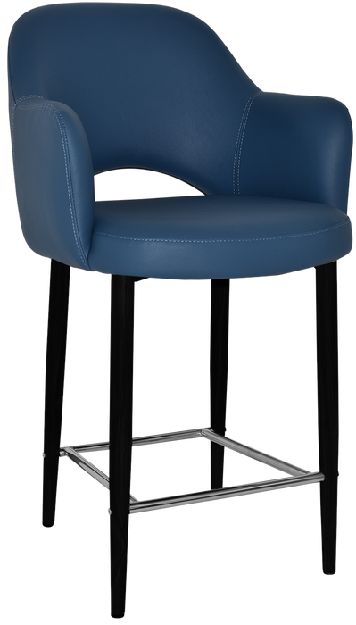 Stool Albury Arm 650 Metal Black - Vinyl