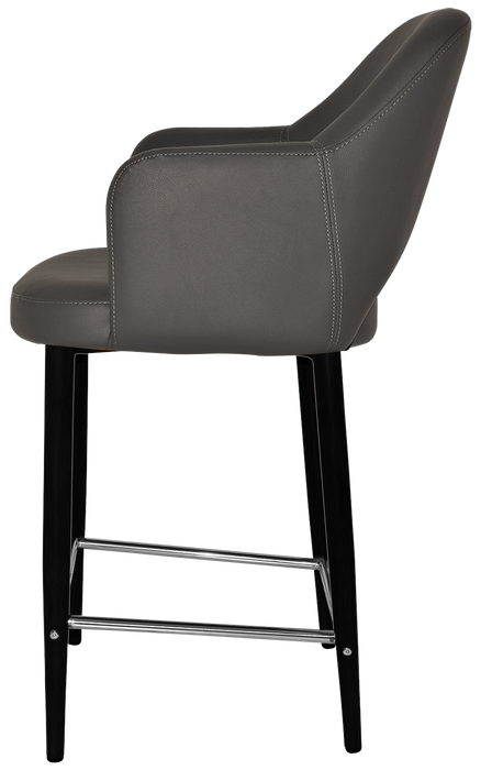 Stool Albury Arm 650 Metal Black - Vinyl