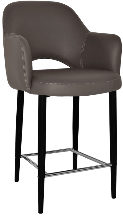 Stool Albury Arm 650 Metal Black - Vinyl