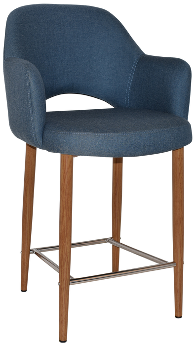 Stool Albury Arm 650 Metal Light Oak - Gravity