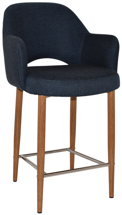 Stool Albury Arm 650 Metal Light Oak - Gravity