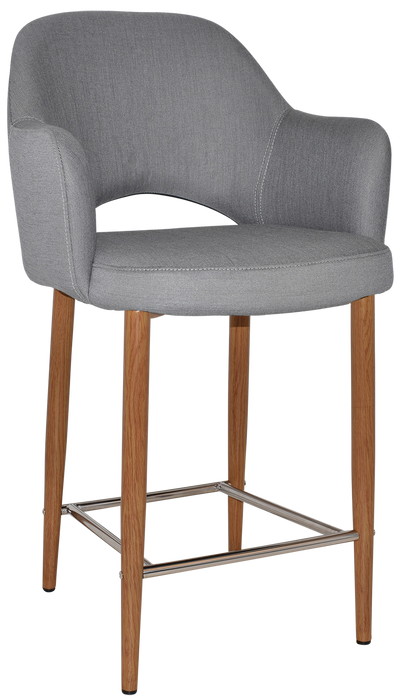 Stool Albury Arm 650 Metal Light Oak - Gravity