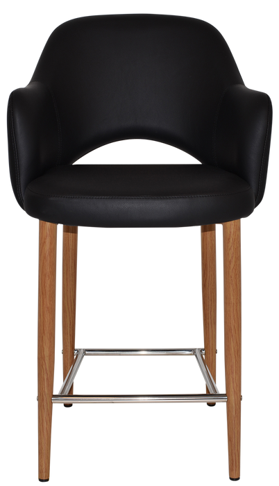 Stool Albury Arm 650 Metal Light Oak - Vinyl