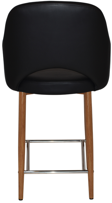 Stool Albury Arm 650 Metal Light Oak - Vinyl