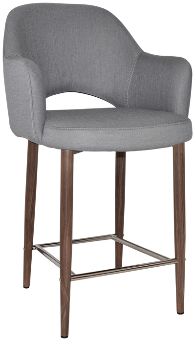 Stool Albury Arm 650 Metal Light Walnut - Gravity