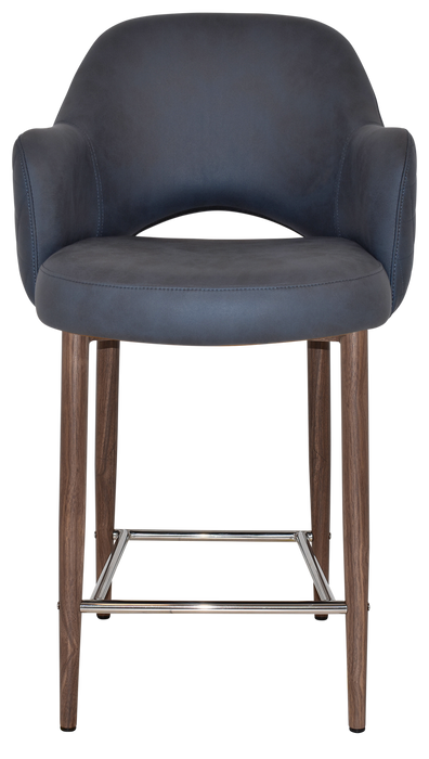 Stool Albury Arm 650 Metal Light Walnut - Pelle/Benito