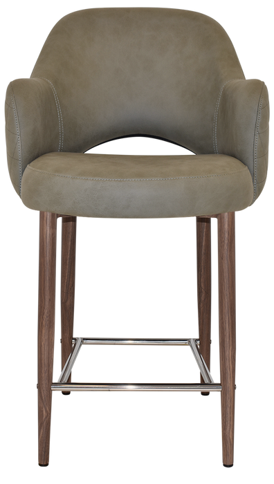 Stool Albury Arm 650 Metal Light Walnut - Pelle/Benito