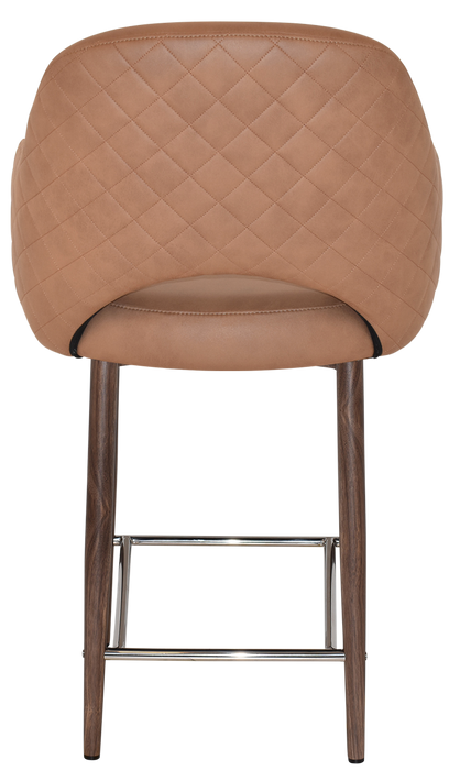 Stool Albury Arm 650 Metal Light Walnut - Pelle/Benito