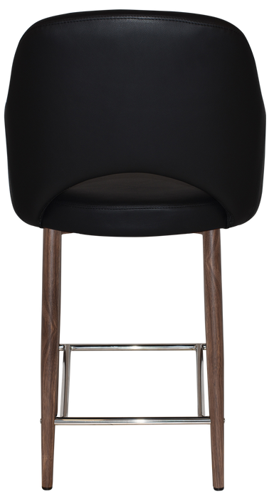 Stool Albury Arm 650 Metal Light Walnut - Vinyl