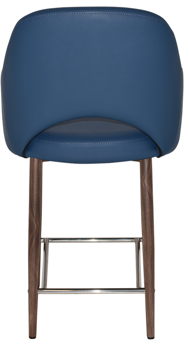 Stool Albury Arm 650 Metal Light Walnut - Vinyl