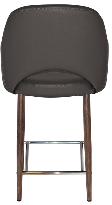 Stool Albury Arm 650 Metal Light Walnut - Vinyl