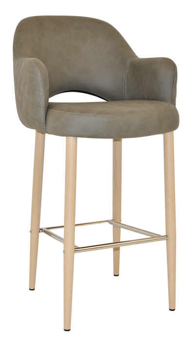 Stool Albury Arm 750 Metal Birch - Pelle/Benito