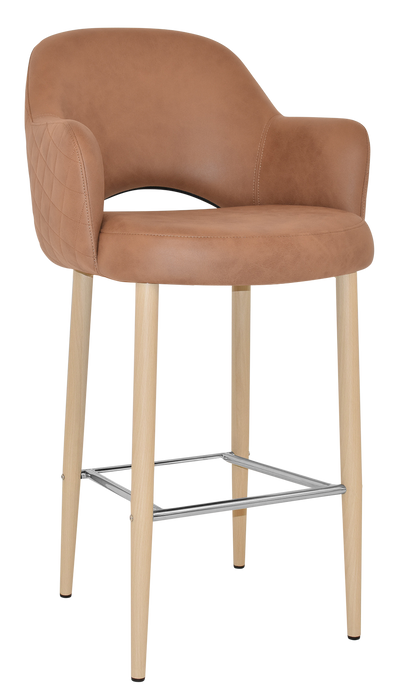 Stool Albury Arm 750 Metal Birch - Pelle/Benito