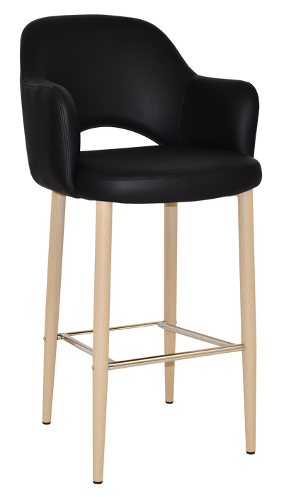 Stool Albury Arm 750 Metal Birch - Vinyl