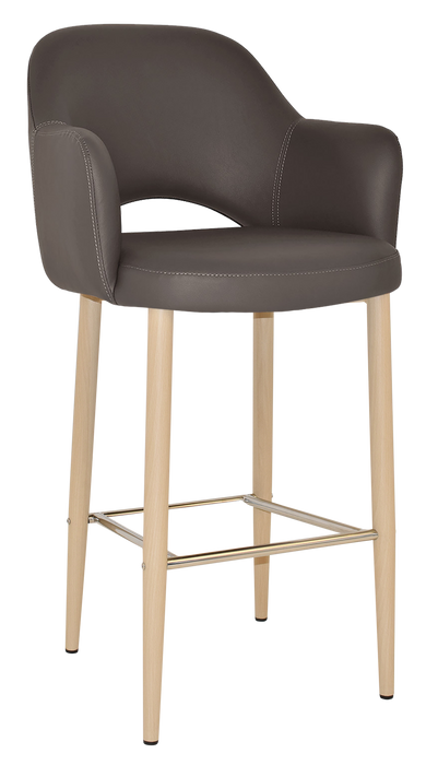 Stool Albury Arm 750 Metal Birch - Vinyl