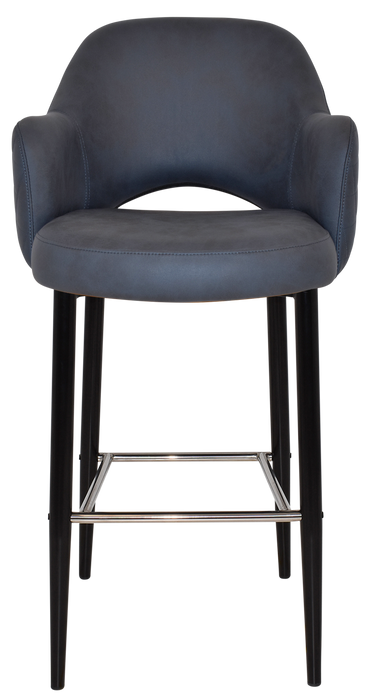 Stool Albury Arm 750 Metal Black - Pelle/Benito