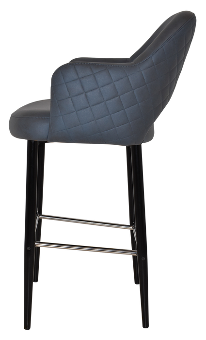 Stool Albury Arm 750 Metal Black - Pelle/Benito