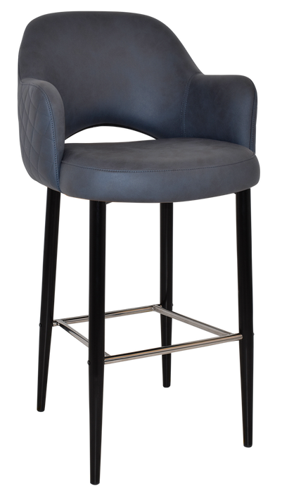 Stool Albury Arm 750 Metal Black - Pelle/Benito