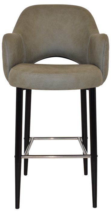 Stool Albury Arm 750 Metal Black - Pelle/Benito