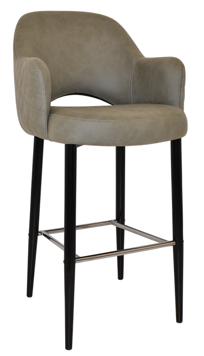 Stool Albury Arm 750 Metal Black - Pelle/Benito