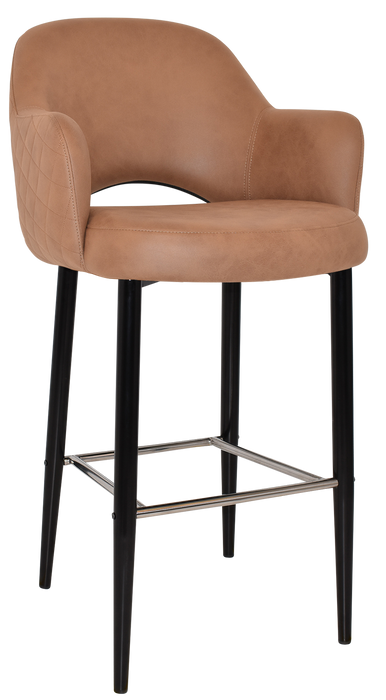 Stool Albury Arm 750 Metal Black - Pelle/Benito