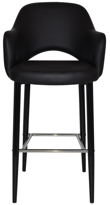 Stool Albury Arm 750 Metal Black - Vinyl