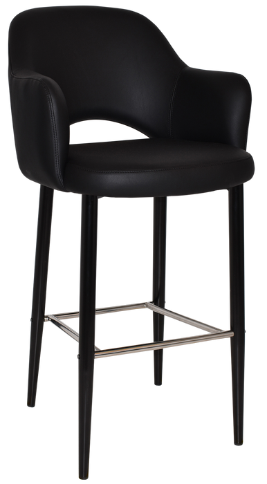 Stool Albury Arm 750 Metal Black - Vinyl