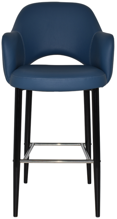 Stool Albury Arm 750 Metal Black - Vinyl