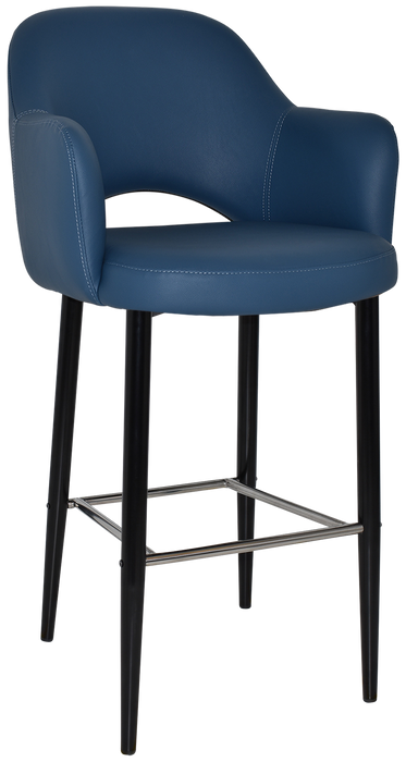 Stool Albury Arm 750 Metal Black - Vinyl