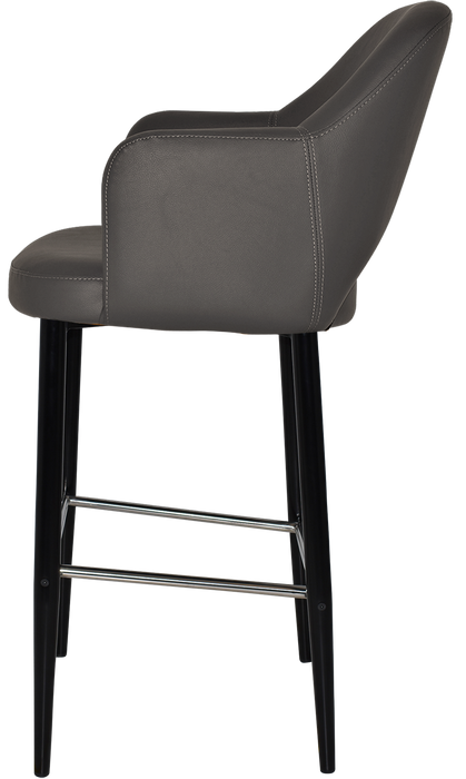 Stool Albury Arm 750 Metal Black - Vinyl