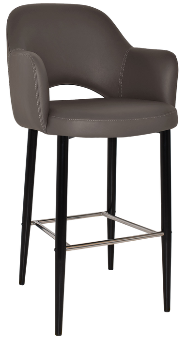 Stool Albury Arm 750 Metal Black - Vinyl