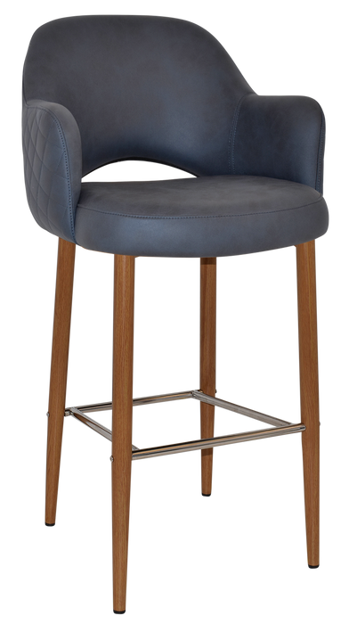 Stool Albury Arm 750 Metal Light Oak - Pelle/Benito