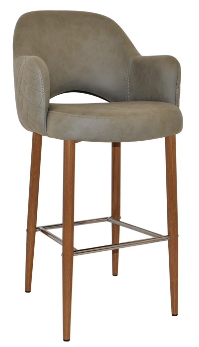 Stool Albury Arm 750 Metal Light Oak - Pelle/Benito