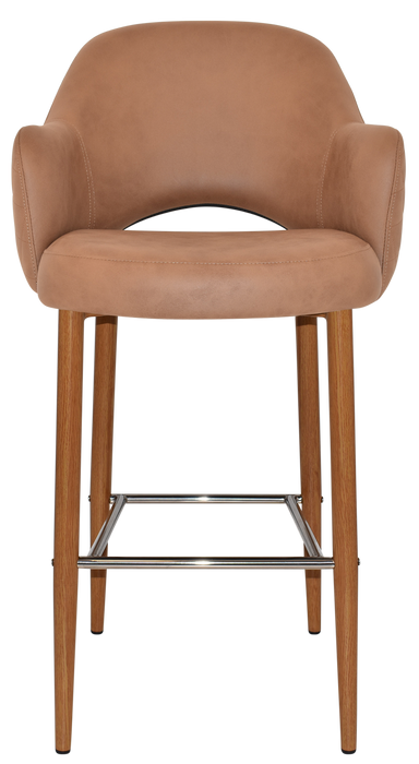 Stool Albury Arm 750 Metal Light Oak - Pelle/Benito